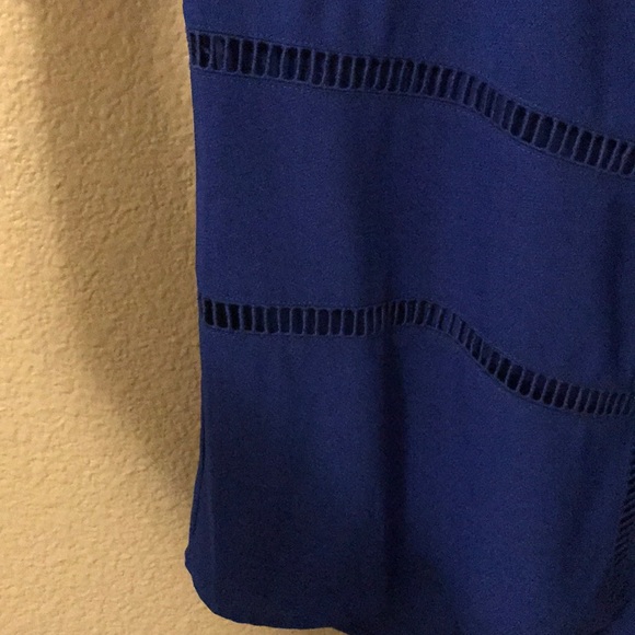 NWT Boutique Royal Blue Halter Tank Top w/ Cutouts - Picture 4 of 5